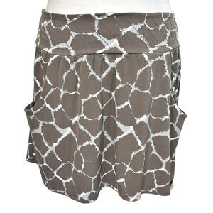 🌸Banana Republic- Gray Giraffe Print Short Skirt w/ Pockets - Size S